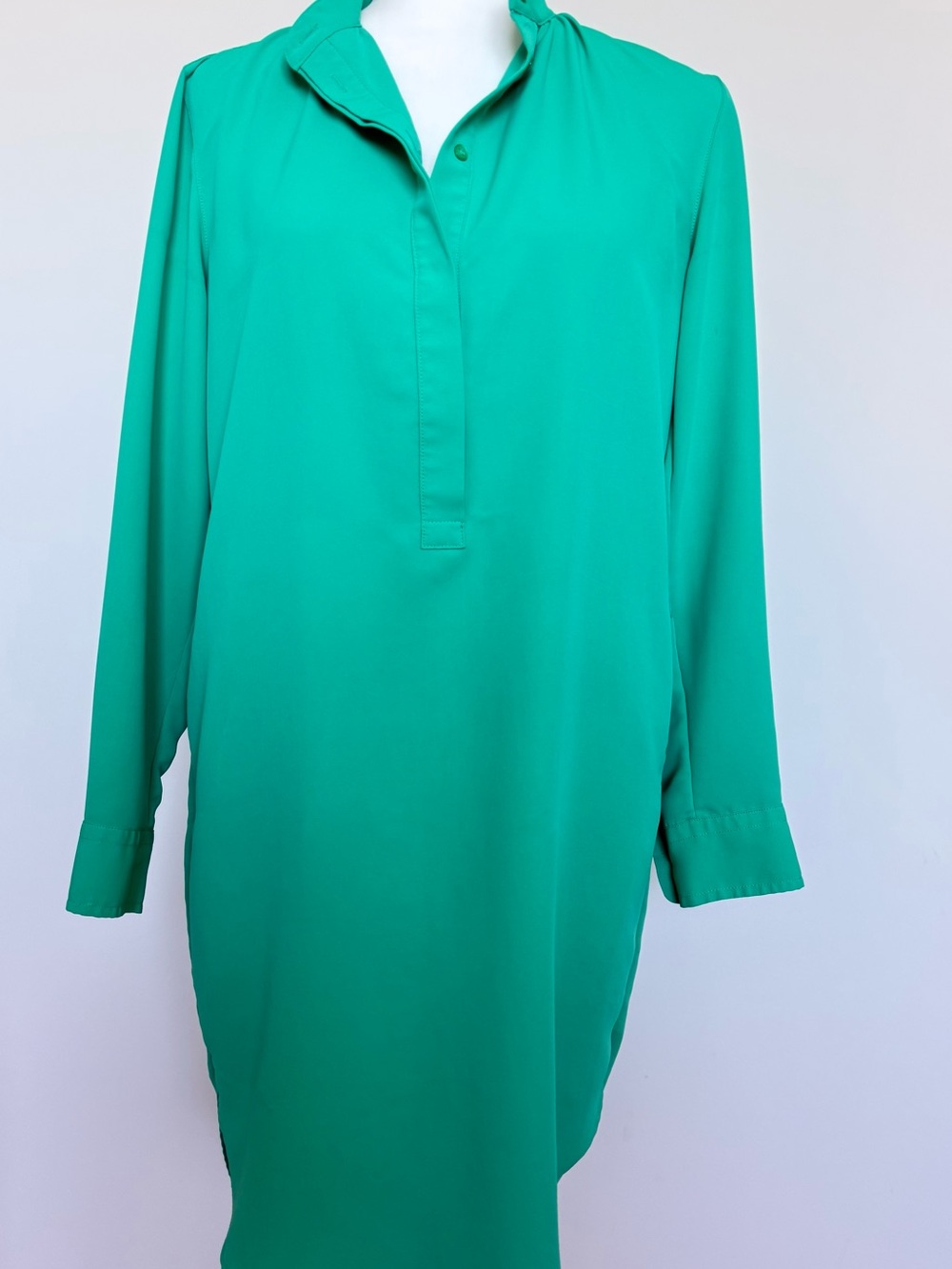 Ralph Lauren Emerald Green Long-Sleeve Shift Dress